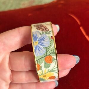 Rifle Paper Co. Floral Enamel Bracelet Cuff with Butterfly